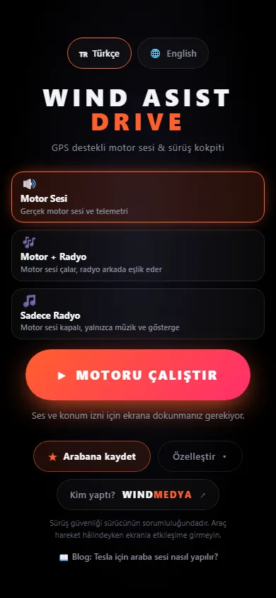 Telefonda açılış ekranı (dikey)