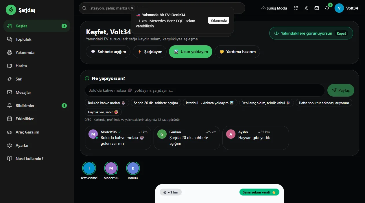 Keşfet: yakınındaki sürücülerle tanış